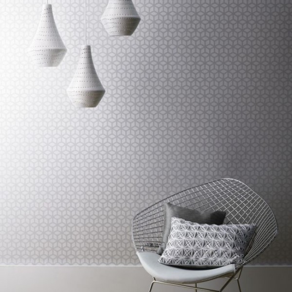 Designer Wallpaper Trellis - Pebble